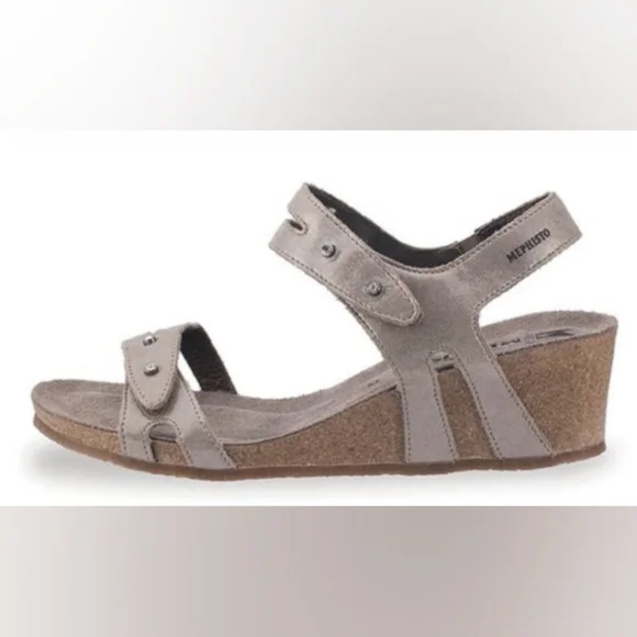 Mephisto Shoes Mephisto Minoa Sandals Camel Wedge Cork Heel